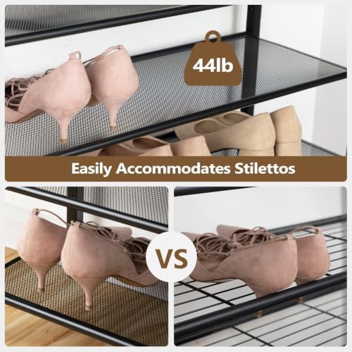 MAHANCRIS 12 Tier Shoe Rack, Shoe Storage Organizer, Holds 44-48 Pairs