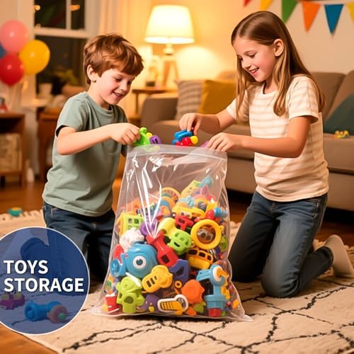 TUXIYA 12PACK 5 Gallon Large Zipper Bags for Storage 18" x 24" Storage Bags