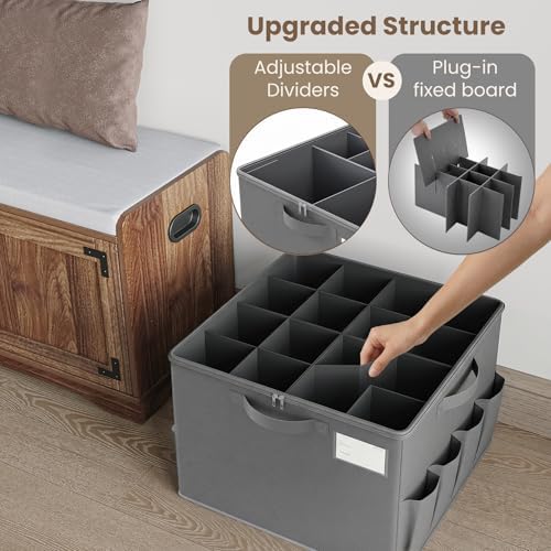 Varhomax Shoe Organizer Box for Closet, Fabric Storage Basket
