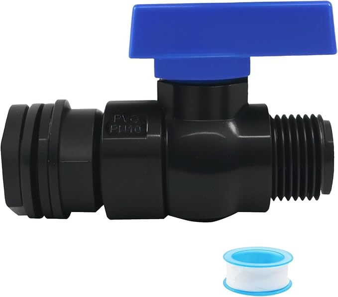 2 Pack 3/4 Inch Rain Barrel Spigot Kit, PVC Barrel Valve with Bulkhead Fitting, Water Spigot for Tanks, Ponds, Aquariums