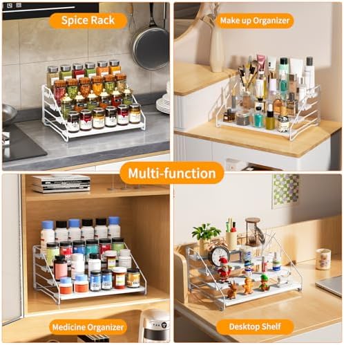 Spice Rack Organizer for Cabinet, Depth Adjustable 4 Tier Spice Rack,1 Pack