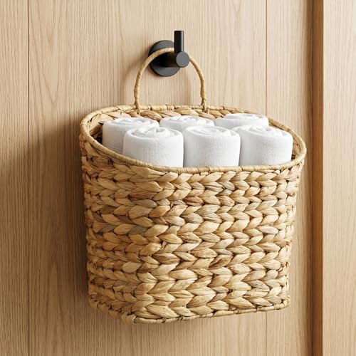 Wicker Hanging Basket, Farmhouse Rustic Storage Baskets for Organizing