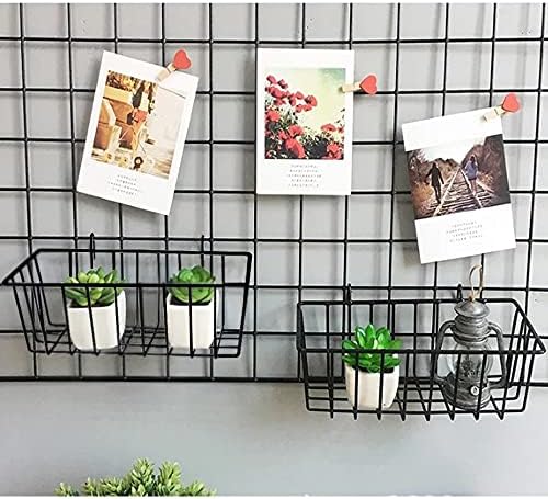 3 Pack Wire Baskets,Wall Grid Panel Hanging Wire Basket,Wall Storage and Display Basket for Cabinet & Pantry Organization and Kitchen,Bathroom,Bedroom Storage
