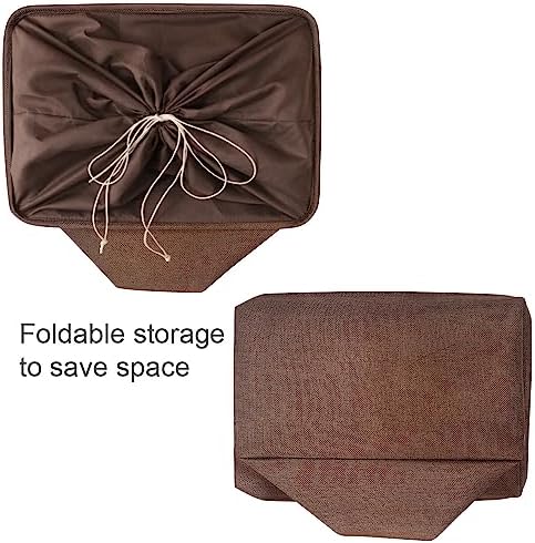 TheWarmHome Organization and Storage Basket for Organizing - 17x14x10 inch 3 Pack Fabric Storage Cubes, Collapsible Storage Bins for Shelves Closet Organizer Toy Gift Cloth (Brown)