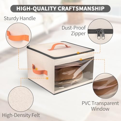 kushon Upgraded Hat Storage Box for Women & Men,Closet Hat Boxes Organizer Bag with Dustproof Lids,Cowboy Hat Box,Hat Carrier Case For Travel