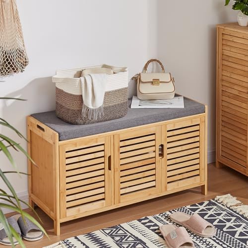 OIASKET Storage Baskets for Organizing, Woven Baskets for Shelves, Rectangle Decorative Organizer for Storage Clothes, Toy, Books, Towels Nursery Bins 3 Pack (Gradient Dark Brown, 13"x9.85"x8.7")