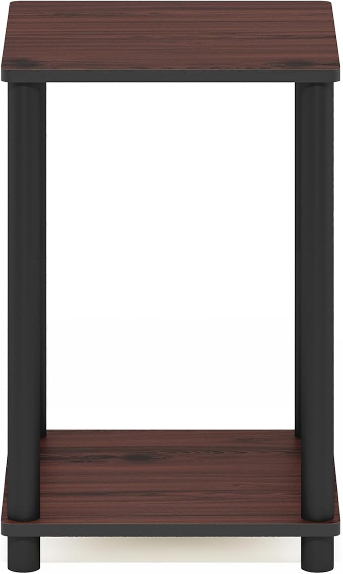 Furinno Turn-N-Tube Toolless 2-Tier Side Table, Open Shelf, Cherry Oak