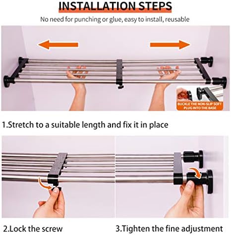 Hershii Expandable Closet Tension Shelf Rod Tension Shelves for Closet