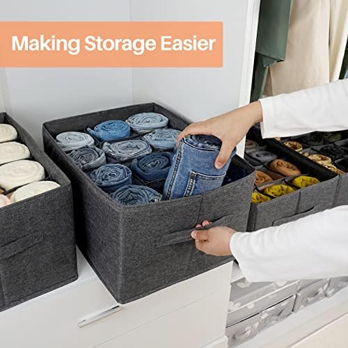 2 Pack 12-Grid Closet Organizers and Storage Bins with Dividers for Clothes