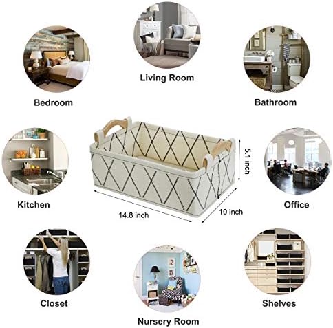 Small Basket Storage Baskets Bins Shelf Baskets Book Baskets Felt Storage Bin White Baskets for Organizing Toys Pet Toys Dippers Towels Toilet Cute Basket