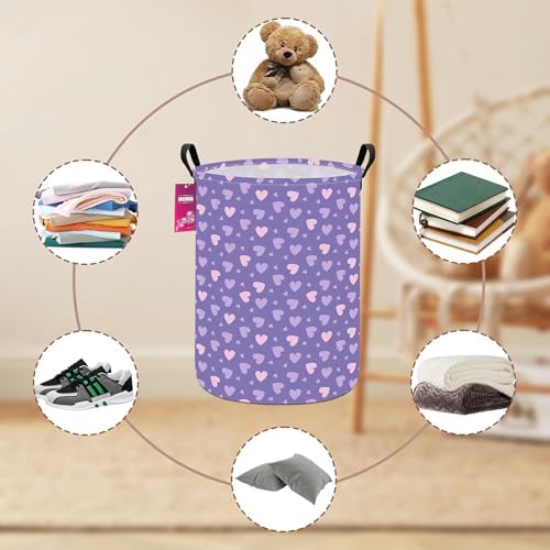 Purple heart Fabric Storage Bin Nursery Organizer Basket