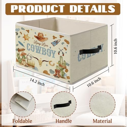 Western Cowboy Decor Storage Basket Bin,Cowboy Decor