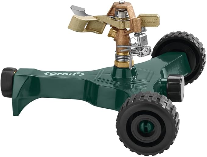 2-Pack Orbit 56186N Lawn and Garden 1/2-Inch Brass Impact Sprinkler with Metal Wheel Base (2)