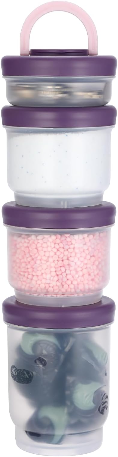 Portable Laundry Detergent Dispenser with Handle, 4 in 1, Purple
