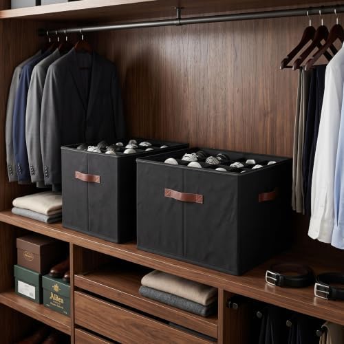 EE-RoomWorld 2 Pack rolling shoe rack on wheels,No Assemble Required shoe organizer for closet with wheels,Adjustable Dividers Fits 32 Pairs,boot Storage Bins with Reinforced Handle