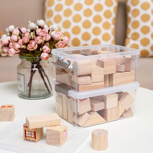 8Packs 3.2Qt Small Clear Storage Bins with Lids, Plastic (Pack of 2)