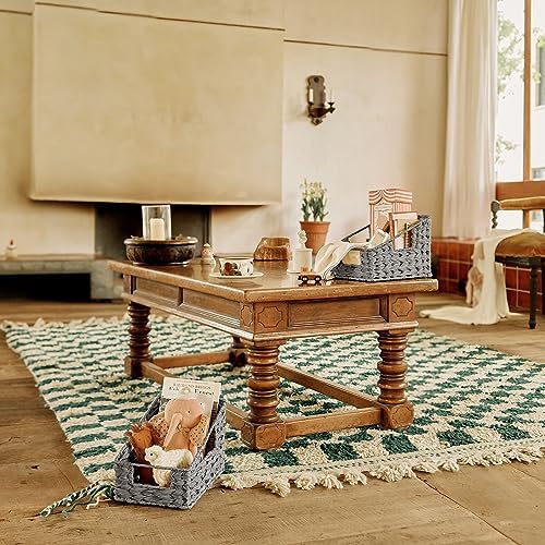 GRANNY SAYS Wicker Basket with Handles, Shelf Baskets for Organizing