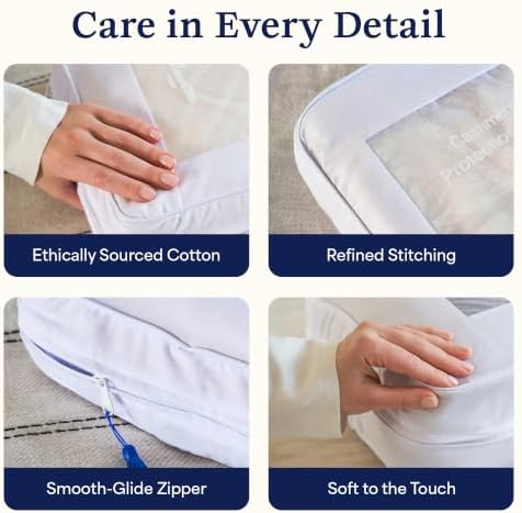 The Cashmere Choice 5 Pack Cashmere Moth Proof Garment Bags for Clothes, Sweaters, Scarves – 100% Cotton Protection Pouch – Standard Size
