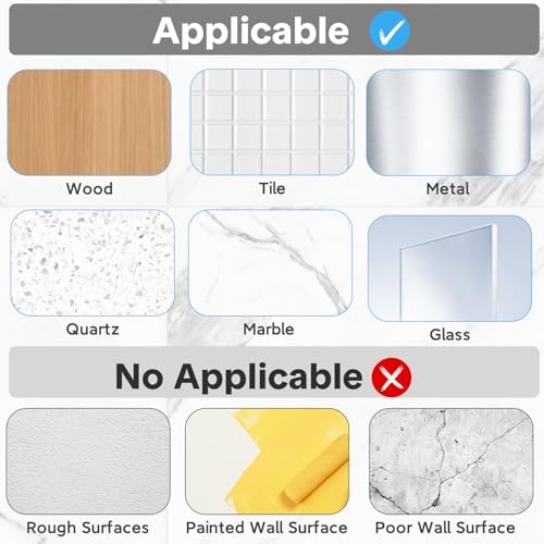 12 Pack Adhesive Replacement, Strong Adhesive Hooks, Waterproof Adhesive Strips, No Drilling, for Bathroom Storage Shelves and Kitchen Racks
