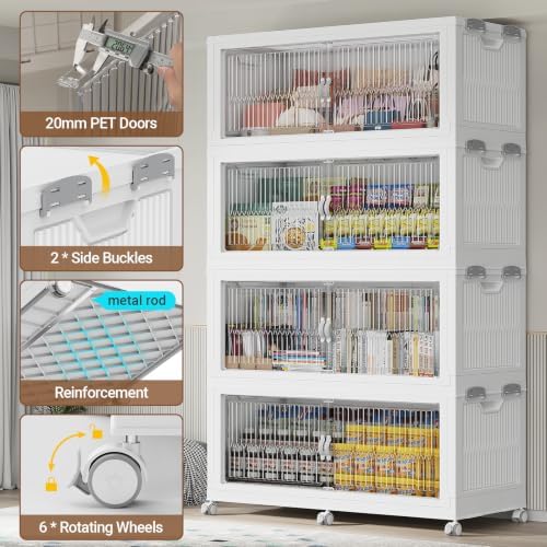 BROVIEW 340QT Extra Large Stackable Storage Bins with Lid, 1Pack White