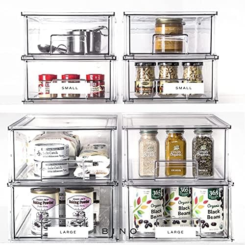 BINO | Stackable Storage Drawers, Large - Clear | THE CRATE COLLECTION | Storage Bins With Drawers | Bathroom Organizers | Under Sink Organizer | Vanity Cabinet Home Organization