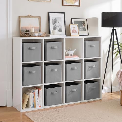 Cupic Cupid 10-Pack 11x11 Cube Storage Bins, Collapsible Storage Cubes, Gray