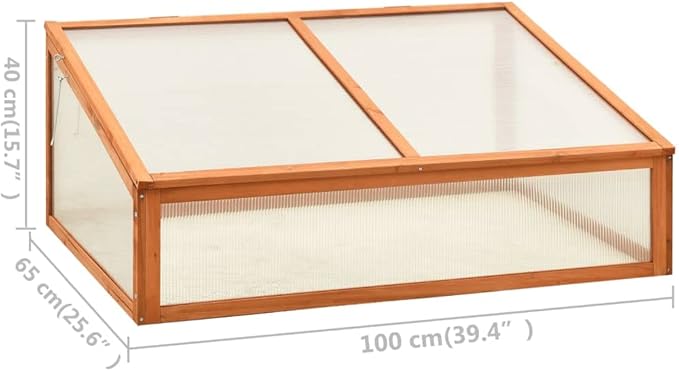 vidaXL Greenhouse Orange Solid firwood with PC board Medium