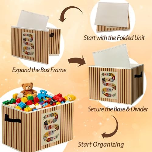 Rustic Alphabet Snake Storage Bins Boxes with Handles