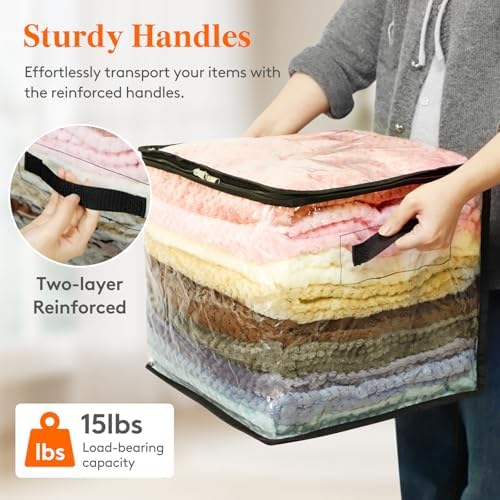 Lifewit 4 Pack Clear Clothes Storage Bags, Sweater Storage with Zipper, 36L