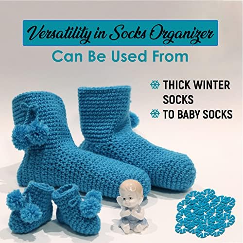 SNIPSIE Socks Holder Rings for Washing Machine - Silicone Laundry Essentials/Stocking and Sock Locks Laundry Organizer - 20 PCS (Blue)
