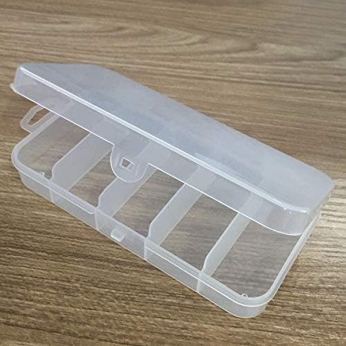 3pcs Multifunctional Portable 5-Grid Clear Visible Plastic Fishing Tackle Accessory Box 5 Compartments Jewelry Making Findings Organizer 4.96 x 2.44 x 1 Inch