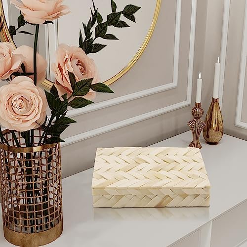 Handicrafts Home Decorative Box 8x6 – Photo Storage Box, Jewelry Organizer, Modern Decorative Storage Box with Lid, Bohemian Table Décor, Vintage Keepsake Box for Shelf or Coffee Table Décor