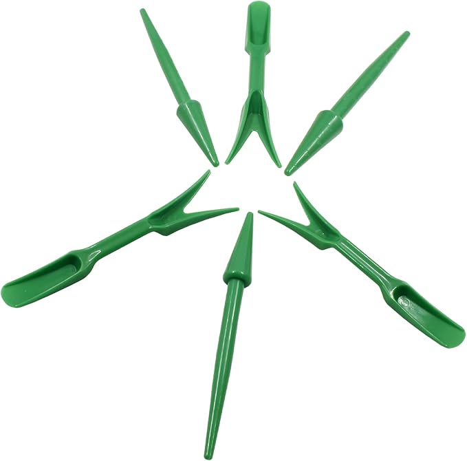 Bivethoi Garden Hand Tools Transplanting Shovel Scoops Kits for Plant Cultivation Digging Care, Set of 6, Green