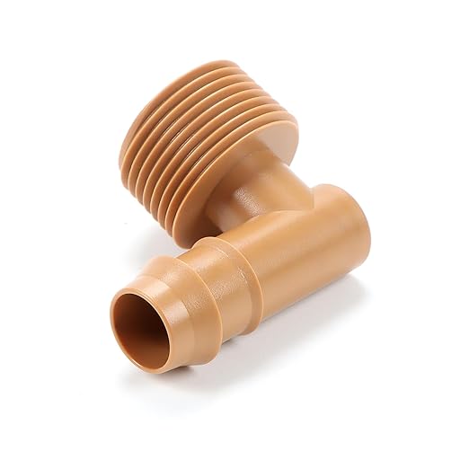 RedChili 1/2 Inch Drip Irrigation Fitting To 3/4 Inch Male Hose Threaded Adapter, 10 Pack PVC To Drip Irrigation Elbow Adapter With 3/4" Male Pipe Thread(MPT) x 1/2" Barbed Connectors