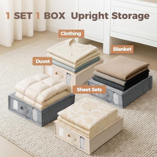 Sheet Organizers and Storage for Linen Closet, 6Pack Grey