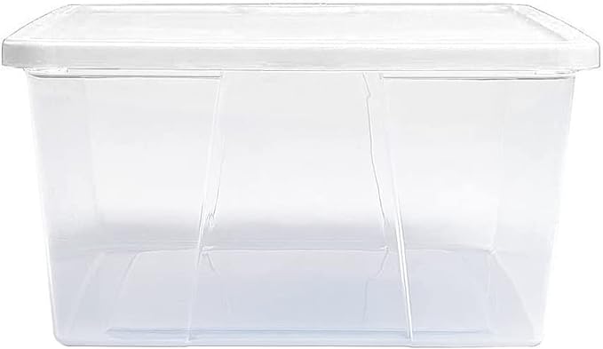 HOMZ Snaplock, Small Clear Plastic Storage Organizer Bins w/Lids, 4 Pack