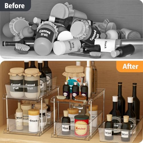 Fabspace Bathroom Under Sink Organizers and Storage, 2 Tier, 3 Packs