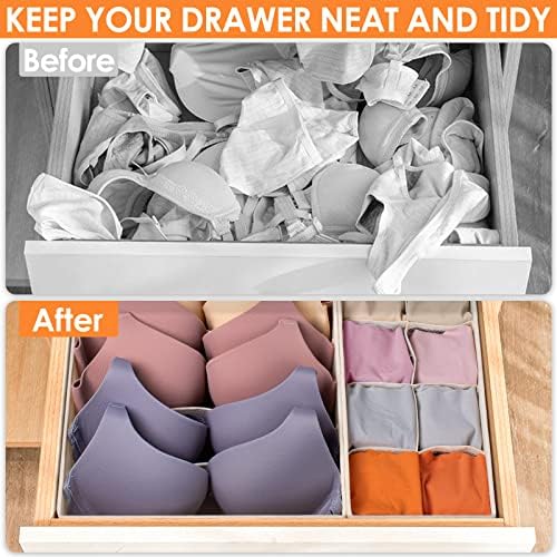 12 Pack Baby Clothes Organizer for Nursery, 116 Cells Fabric Foldable Dresser Closet Organizers and Storage Bins for Clothing, Women Men Underwear Socks, Bra, Ties, Scarf, Belt, Hair Accessories