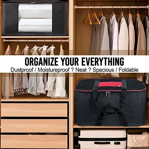 Storite 6 Pack Moisture Proof Nylon Large Underbed Storage Bag For Clothes