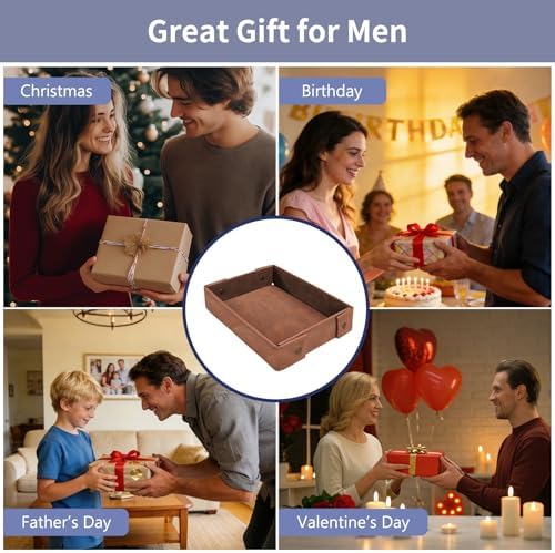 SITHON Valet Tray for Men Premium PU Leather Catchall Tray