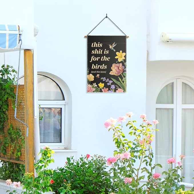 Garden Flag, Funny Welcome Yard Flag for Outside, Religious Garden Gifts, Christian Yard Sign Home Décor, Christian Bible Musical Notes Flag (Black2)