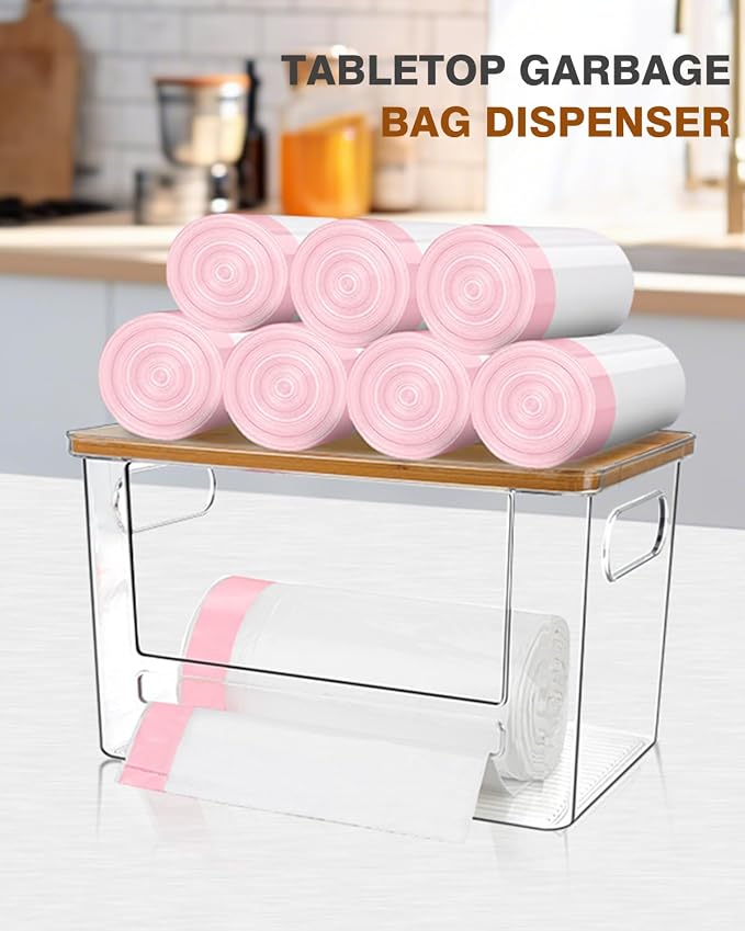 Trash Bag Dispenser 2 Pack - Under Sink Organizer, Plastic Bag Holder