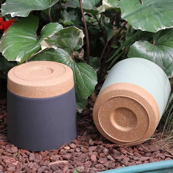 ZMTECH Spring Planters for Indoor Plants, Plant Pots & Flower Pots, Plastic Planter 3 Pack 8 Inch Self Watering with Drainage Hole and Saucer, Modern Decorative Indoor Outdoor, Green