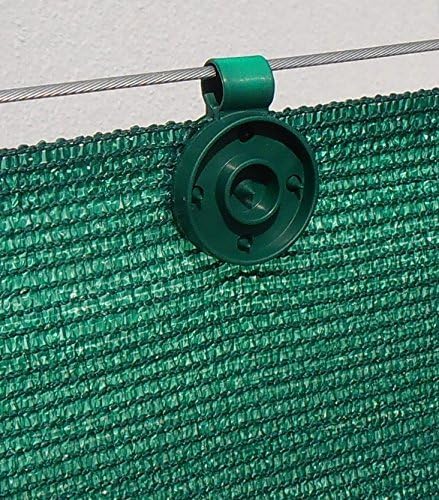 Shade Cloth Plastic Clips, UV Treated | 20 Pack, Color Green