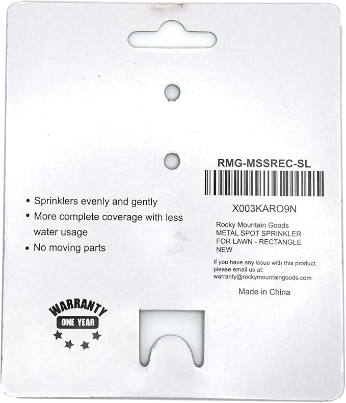 Rocky Mountain Goods Rectangle Metal Spot Sprinkler for Lawn/Garden - Covers up to 30 ft Diameter Area - Ideal for Small to Medium Lawn Watering