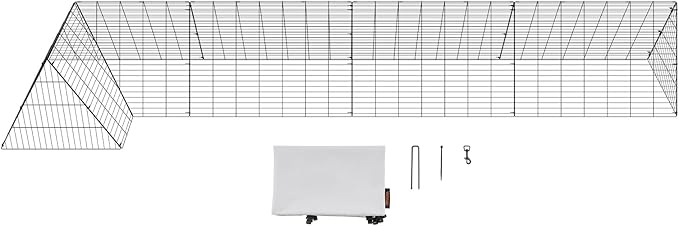 VEVOR Chicken Tunnels for Yard, Metal Poultry Playpen for Outside with Waterproof Cover & Corner Frames, 157.5 x 39.4 x 24.2 inch(LxWxH), Also Widely Used for Ducks, Rabbits, Geese Coop