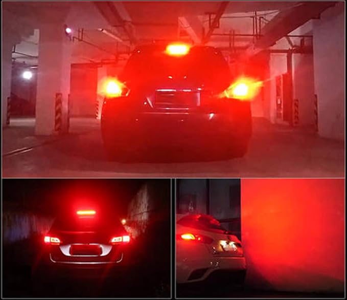 Serundo Auto 1156 Led Bulb, 12V 24V Super Bright 1141 1003 BA15S LED Bulbs Used for Back Up Reverse Lights, Tail Lights, RV lights,Lawn Mower etc. Pack of 2pcs Red