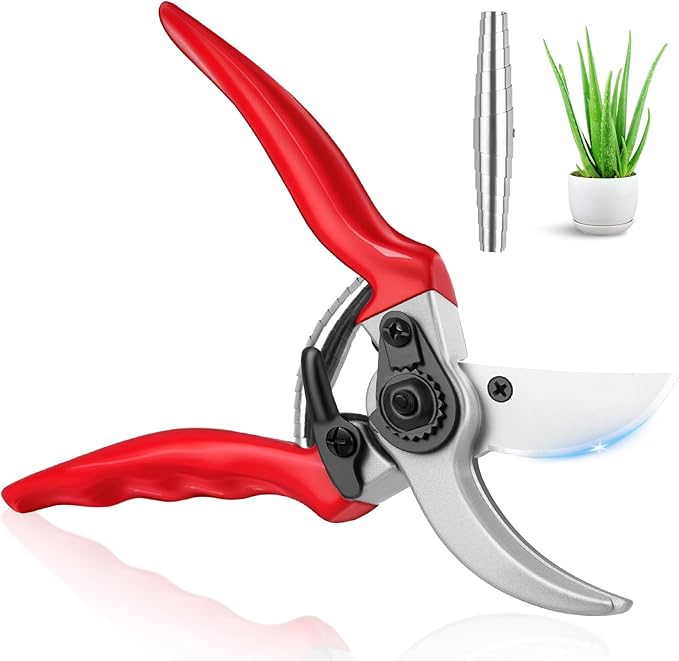 Ainiv Bypass Pruning Shears, 8.5" Professional Garden Shears, Heavy Duty Hand Gardening Scissors, Non-Slip PVC Coated Handles, Lightweight & Ergonomic, Pruning Shears for Plants, Hedges and Flowers