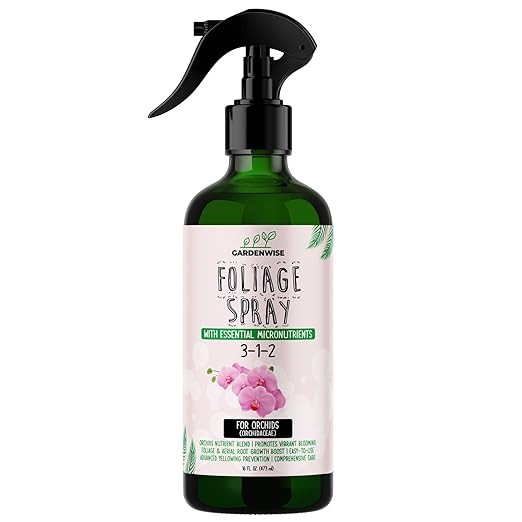 GARDENWISE Premium Orchid Plant Food Mist ā Orchid Fertilizer Spray ā Orchid Food Fertilizer for Blooming ā Orchid Plant Care Formula 3-1-2 ā Ready-to-Use (8 OZ)
