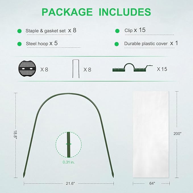 Mini Greenhouse Tunnel Greenhouses for Outdoors, Green House Hoops Small Greenhouse Kits to Build Green Houses for Outside